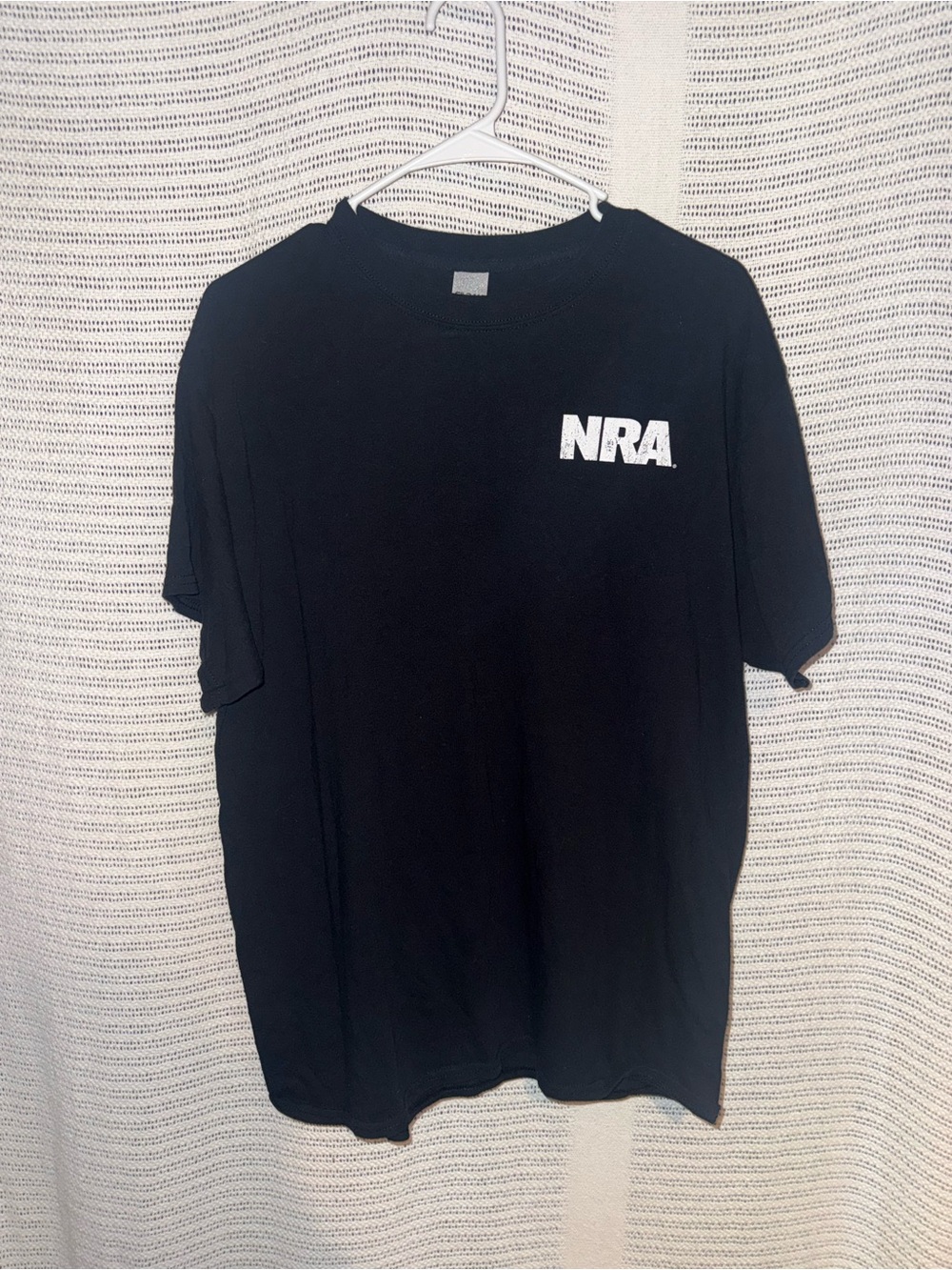 Gildan Black Men's Short-Sleeve T-Shirt with White NRA Logo